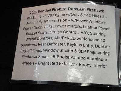 2002 Pontiac Firebird Trans Am