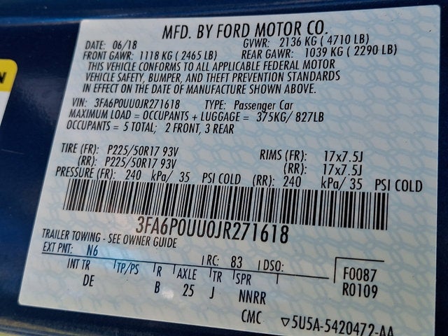 2018 Ford Fusion Hybrid S
