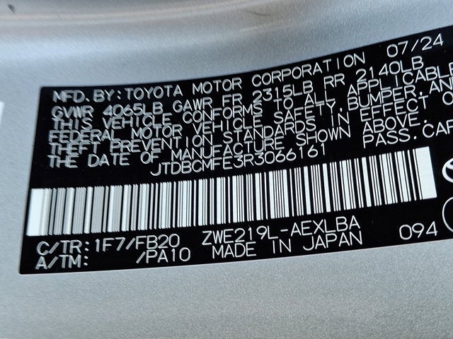 2024 Toyota Corolla Hybrid LE